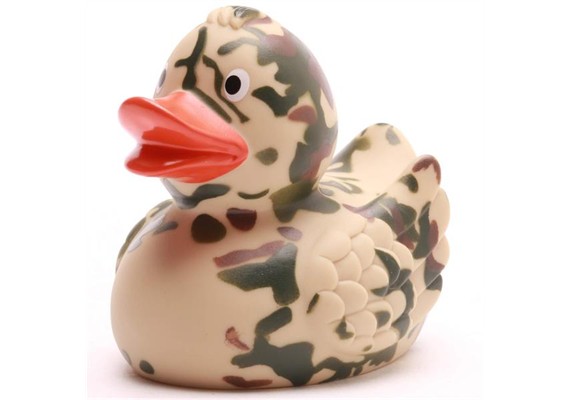 Badeente Gummiente Camouflage beige