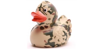 Badeente Gummiente Camouflage beige