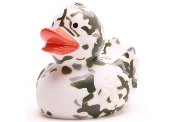 Badeente Gummiente Camouflage weiss