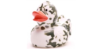 Badeente Gummiente Camouflage weiss