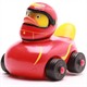 Badeente Gummiente Ducks on Wheels rot