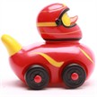 Badeente Gummiente Ducks on Wheels rot | Bild 2