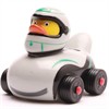 Badeente Gummiente Ducks on Wheels silber
