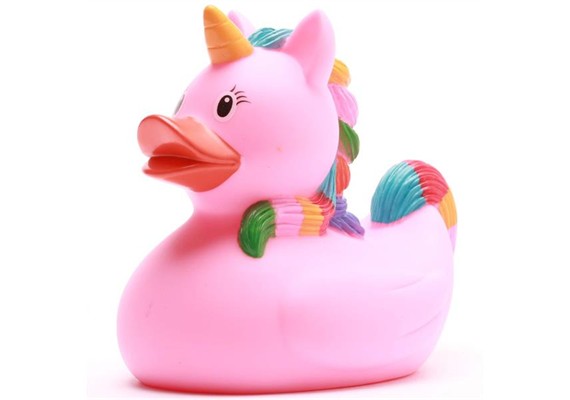 Badeente Gummiente Einhorn pink Quietscheente