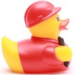Badeente - Gummiente Elektriker rot Quitschente | Bild 2