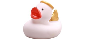 Badeente Gummiente Engel mit goldenen Flügeln