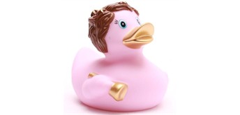 Badeente Gummiente Engel pink