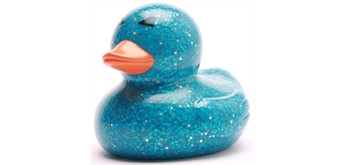 Badeente - Gummiente Glitzer blau