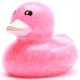 Badeente - Gummiente Glitzer rot