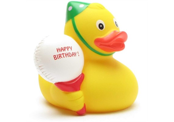 Badeente - Gummiente Happy Birthday