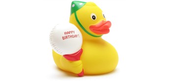 Badeente - Gummiente Happy Birthday
