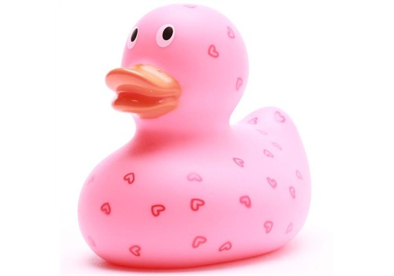Badeente - Gummiente Herzchen pink
