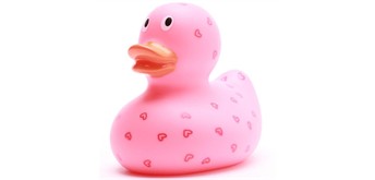 Badeente - Gummiente Herzchen pink