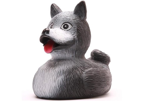 Badeente Gummiente Husky Quietscheente