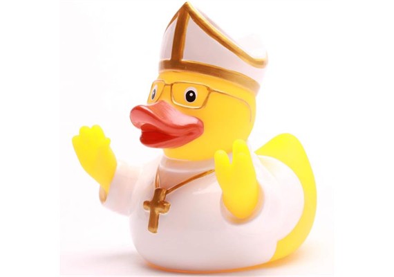 Badeente Gummiente Papst Quietscheente