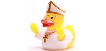 Badeente Gummiente Papst Quietscheente