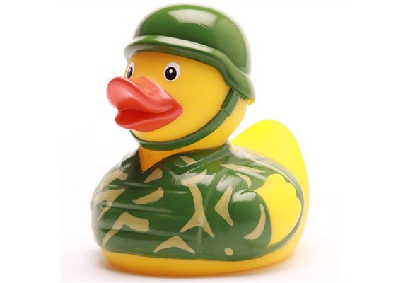 Badeente Gummiente Soldaten Quietscheente