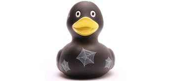 Badeente Gummiente Spinnennetz