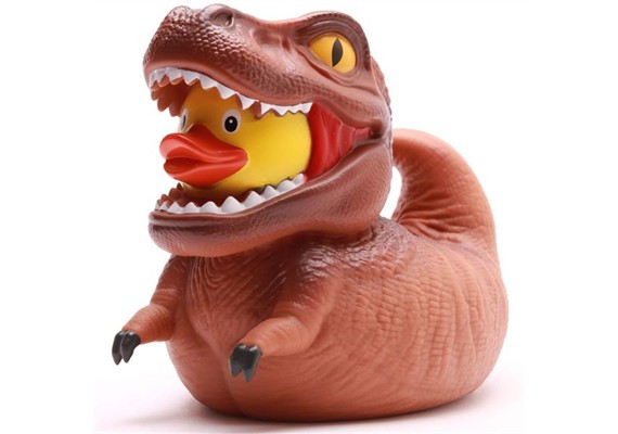 Badeente - Gummiente T-Rex braun