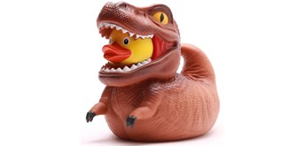 Badeente - Gummiente T-Rex braun