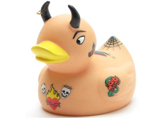 Badeente Gummiente Tattoo Devil Duckie