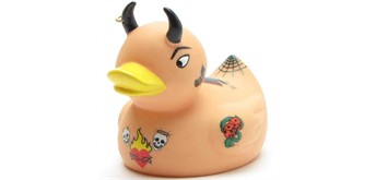 Badeente Gummiente Tattoo Devil Duckie