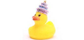 Badeente Happy Birthday - Gummiente