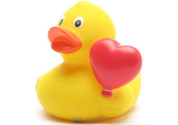 Badeente Herzballon - Gummiente