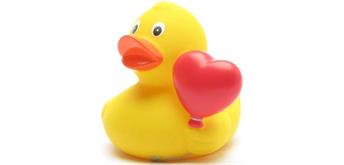 Badeente Herzballon - Gummiente