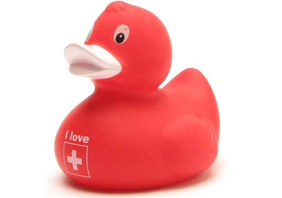 Badeente I Love Schweiz - Gummiente