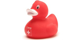 Badeente I Love Schweiz - Gummiente