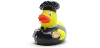 Badeente Koch (schwarz) - Gummiente