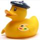 Badeente Maler - Gummiente
