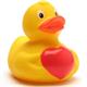 Badeente mit Herz - Gummiente