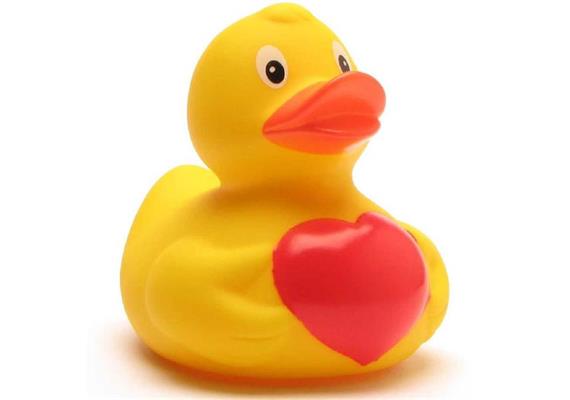 Badeente mit Herz - Gummiente