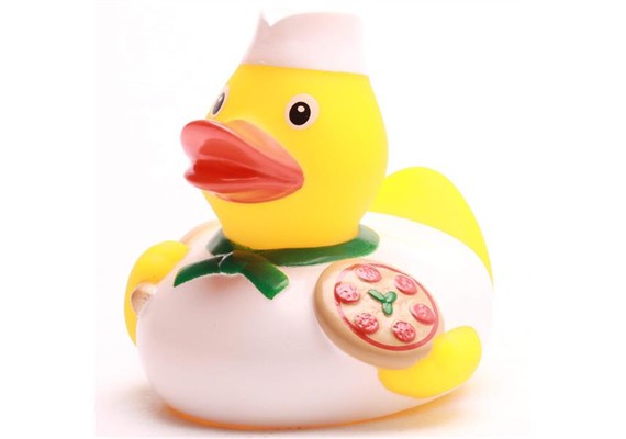 Badeente Pizzabäcker - Gummiente