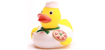 Badeente Pizzabäcker - Gummiente