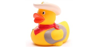 Badeente Quietscheentchen Cowboy