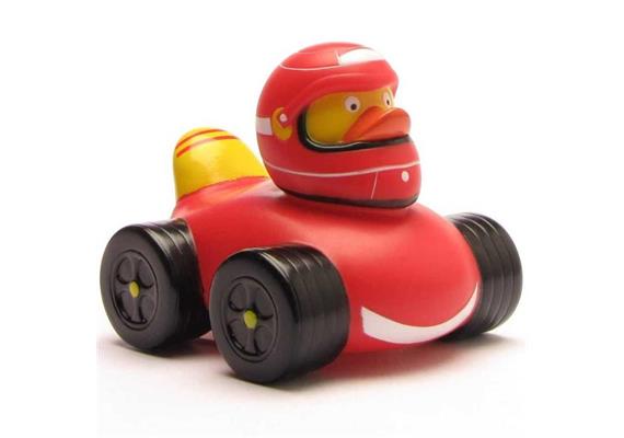 Badeente Quietscheentchen Rennfahrer-Ente