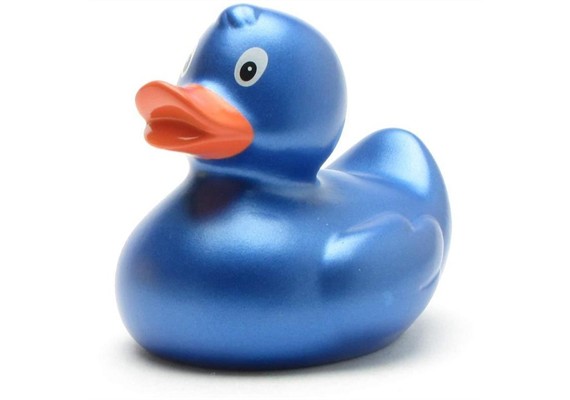Badeente Quietscheente Sara blau metallic
