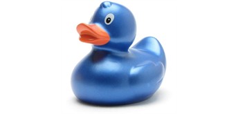 Badeente Quietscheente Sara blau metallic