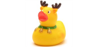 Badeente Rentier mit Glöckchen - Gummiente