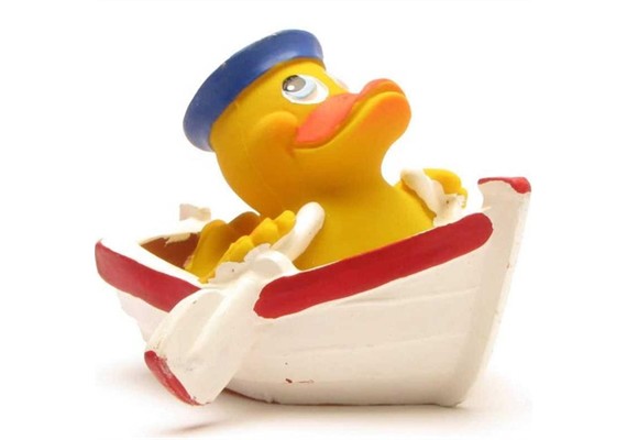 Badeente Ruderboot - Gummiente