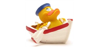 Badeente Ruderboot - Gummiente