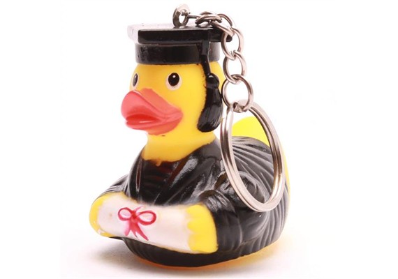 Badeente Schlüsselanhänger Akademiker - Gummiente