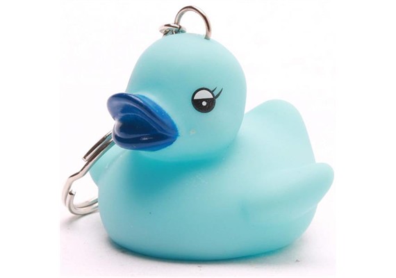 Badeente Schlüsselanhänger blau
