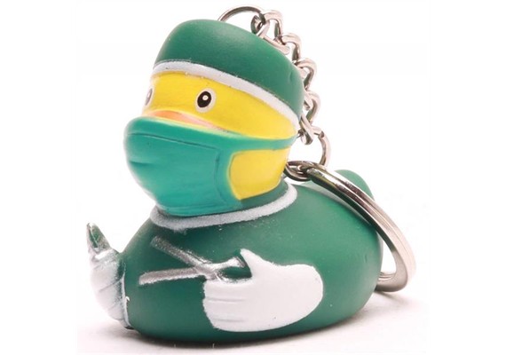 Badeente Schlüsselanhänger Chirurg - Gummiente