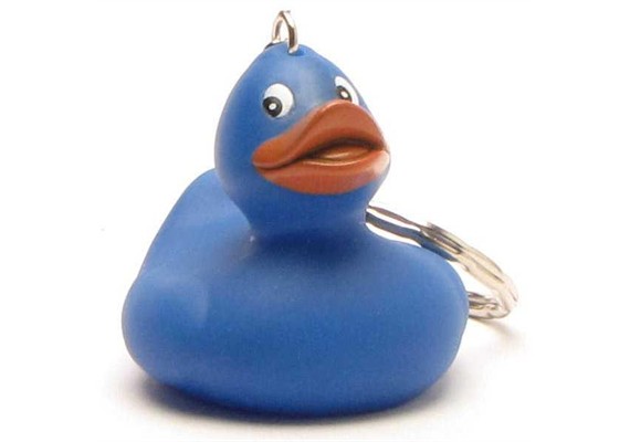 Badeente Schlüsselanhänger - Friederike blau