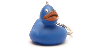 Badeente Schlüsselanhänger - Friederike blau