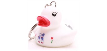 Badeente Schlüsselanhänger "Kissing couple"